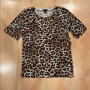 Ann Taylor factory leopard animal print top , XS